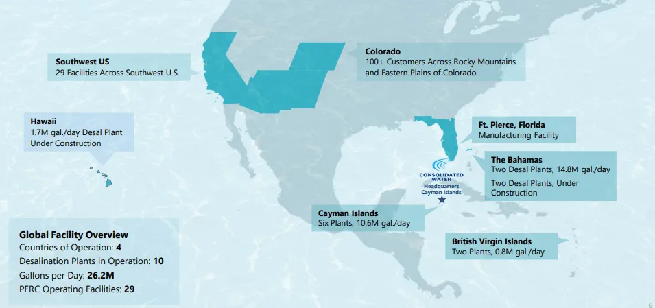 Consolidated Water Global Facility Map